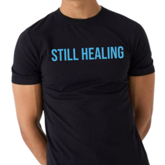 still healing mens black tshirt